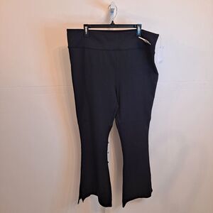 Cotton On Curve Women's Plus Size US 20 Black Active Rib Flare Pants